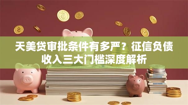 天美贷审批条件有多严？征信负债收入三大门槛深度解析
