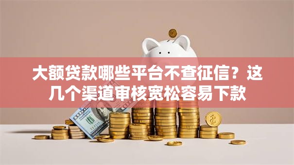 大额贷款哪些平台不查征信？这几个渠道审核宽松容易下款
