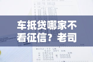 车抵贷哪家不看征信？老司机推荐这些靠谱渠道