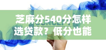芝麻分540分怎样选贷款？低分也能匹配低利率的实用技巧
