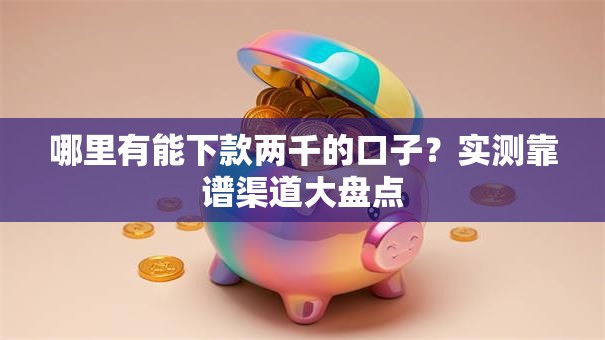 哪里有能下款两千的口子？实测靠谱渠道大盘点