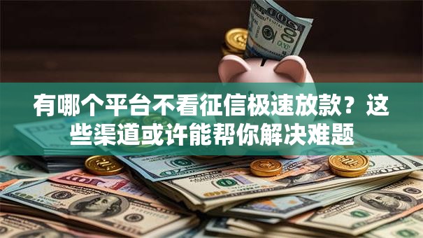 有哪个平台不看征信极速放款？这些渠道或许能帮你解决难题