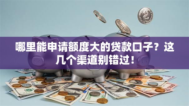 哪里能申请额度大的贷款口子?这几个渠道别错过! 哪里能申请额度大的贷款口子?这几个渠道别错过!