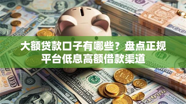 大额贷款口子有哪些？盘点正规平台低息高额借款渠道