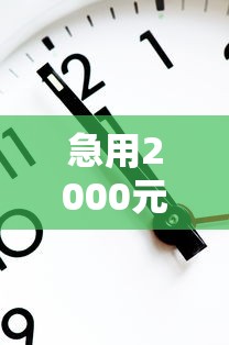 急用2000元哪里能快速借到？5个靠谱渠道实测分析