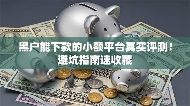 黑户能下款的小额平台真实评测！避坑指南速收藏