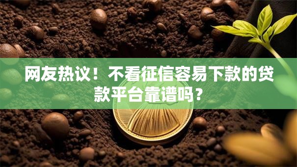 网友热议！不看征信容易下款的贷款平台靠谱吗？