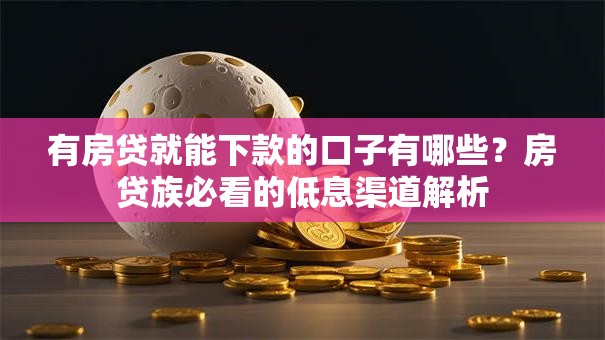 有房贷就能下款的口子有哪些?房贷族必看的低息渠道解析 有房贷就能下款的口子有哪些?房贷族必看的低息渠道解析