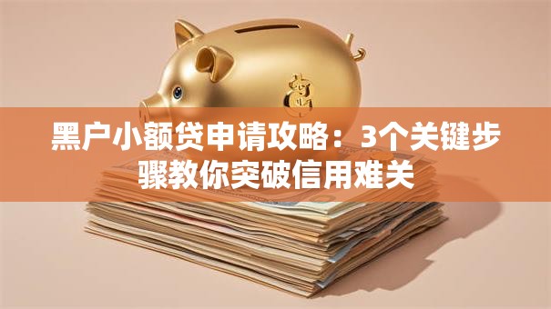 黑户小额贷申请攻略：3个关键步骤教你突破信用难关
