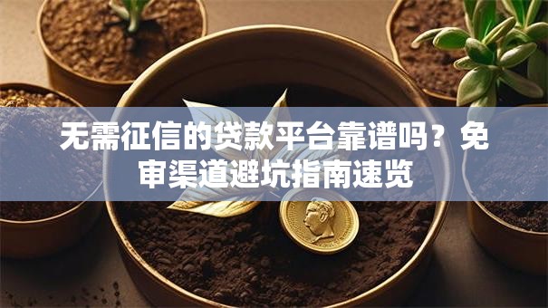 无需征信的贷款平台靠谱吗？免审渠道避坑指南速览