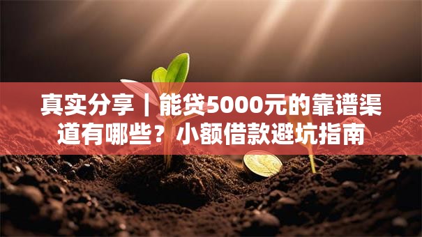真实分享｜能贷5000元的靠谱渠道有哪些？小额借款避坑指南