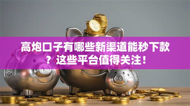 高炮口子有哪些新渠道能秒下款？这些平台值得关注！