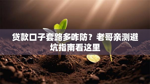 贷款口子套路多咋防？老哥亲测避坑指南看这里