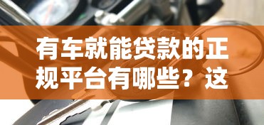有车就能贷款的正规平台有哪些？这5个靠谱渠道推荐