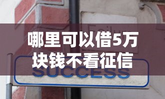 哪里可以借5万块钱不看征信?真实渠道经验分享 哪里可以借5万块钱不看征信?真实渠道经验分享