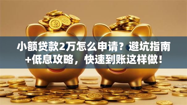 小额贷款2万怎么申请？避坑指南+低息攻略，快速到账这样做！