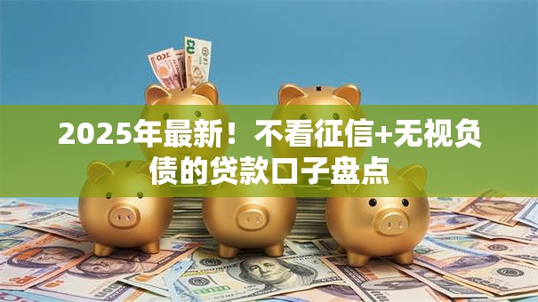 2025年最新！不看征信+无视负债的贷款口子盘点