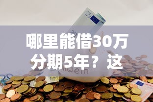 哪里能借30万分期5年？这几种靠谱渠道值得一试！