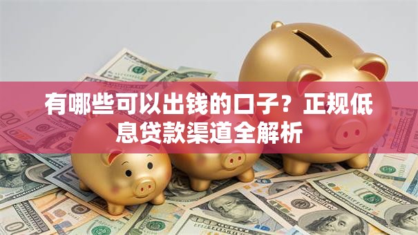 有哪些可以出钱的口子?正规低息贷款渠道全解析 有哪些可以出钱的口子?正规低息贷款渠道全解析