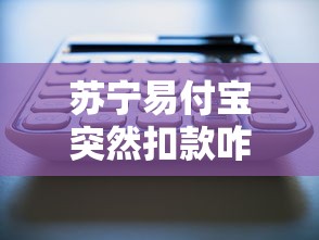 苏宁易付宝突然扣款咋回事？贷款用户必看的资金安全指南