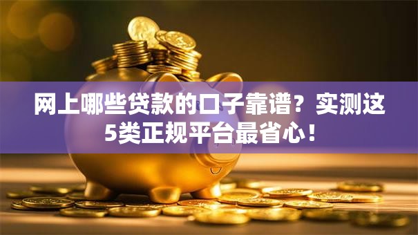网上哪些贷款的口子靠谱？实测这5类正规平台最省心！