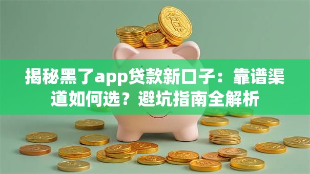 揭秘黑了app贷款新口子：靠谱渠道如何选？避坑指南全解析