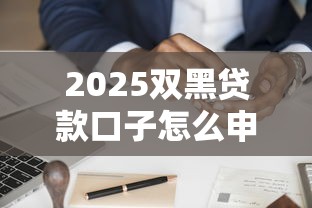 2025双黑贷款口子怎么申请？最新政策解析+避坑指南