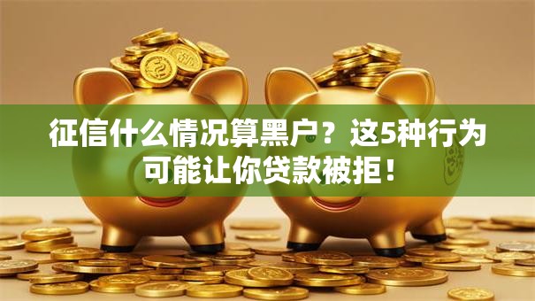 征信什么情况算黑户？这5种行为可能让你贷款被拒！