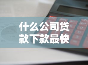 什么公司贷款下款最快?这五家贷款公司审核快、放款稳 什么公司贷款下款最快?这五家贷款公司审核快、放款稳