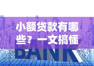 小额贷款有哪些？一文搞懂常见类型和申请技巧