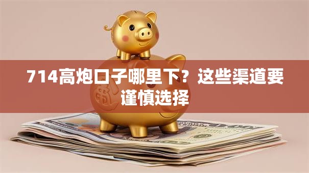714高炮口子哪里下？这些渠道要谨慎选择