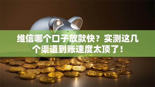 维信哪个口子放款快?实测这几个渠道到账速度太顶了! 维信哪个口子放款快?实测这几个渠道到账速度太顶了!