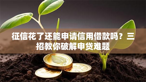 征信花了还能申请信用借款吗？三招教你破解申贷难题