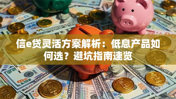 信e贷灵活方案解析：低息产品如何选？避坑指南速览