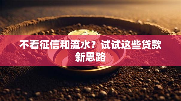 不看征信和流水？试试这些贷款新思路