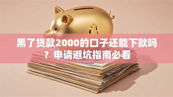 黑了贷款2000的口子还能下款吗？申请避坑指南必看