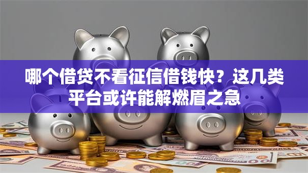 哪个借贷不看征信借钱快？这几类平台或许能解燃眉之急