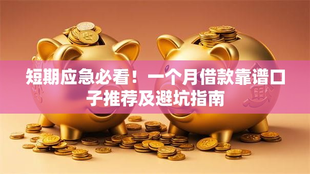 短期应急必看！一个月借款靠谱口子推荐及避坑指南