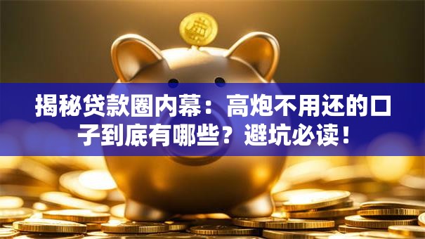 揭秘贷款圈内幕：高炮不用还的口子到底有哪些？避坑必读！