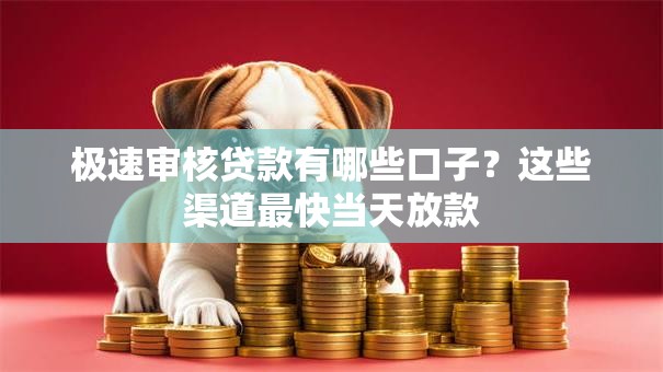 极速审核贷款有哪些口子?这些渠道最快当天放款 极速审核贷款有哪些口子?这些渠道最快当天放款