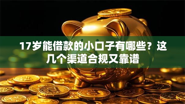 17岁能借款的小口子有哪些？这几个渠道合规又靠谱