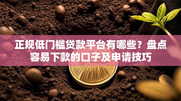 正规低门槛贷款平台有哪些？盘点容易下款的口子及申请技巧