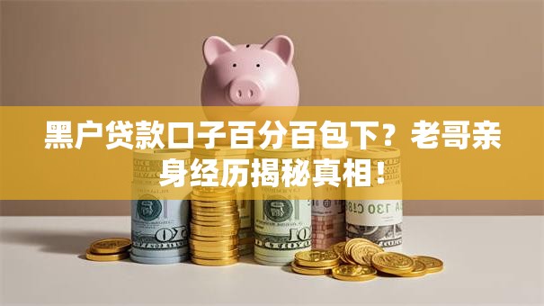 黑户贷款口子百分百包下？老哥亲身经历揭秘真相！