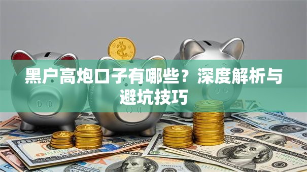 黑户高炮口子有哪些？深度解析与避坑技巧