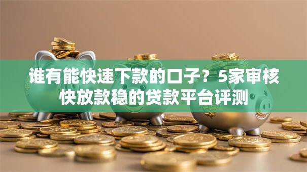 谁有能快速下款的口子？5家审核快放款稳的贷款平台评测