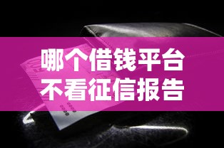 哪个借钱平台不看征信报告?这些渠道或许能帮你解决资金难题 哪个借钱平台不看征信报告?这些渠道或许能帮你解决资金难题
