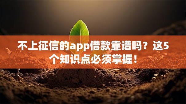 不上征信的app借款靠谱吗?这5个知识点必须掌握! 不上征信的app借款靠谱吗?这5个知识点必须掌握!