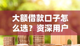大额借款口子怎么选?资深用户实测推荐+避坑指南 大额借款口子怎么选?资深用户实测推荐+避坑指南