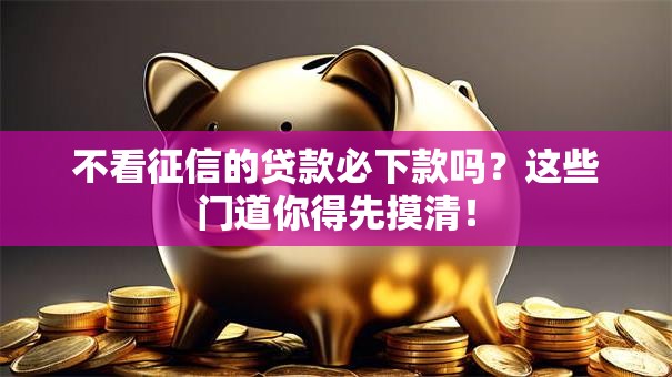 不看征信的贷款必下款吗?这些门道你得先摸清! 不看征信的贷款必下款吗?这些门道你得先摸清!