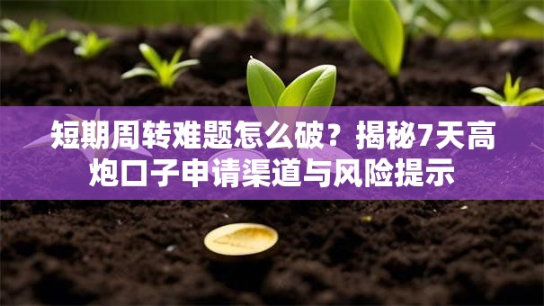 短期周转难题怎么破？揭秘7天高炮口子申请渠道与风险提示